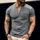 thumbnail image 1 of pstuiky Camisas casuales de manga corta para hombre, Camiseta informal de manga corta holgada con cuello en V para hombre, color liso, a la moda camisas casuales para hombre m, 1 of 8