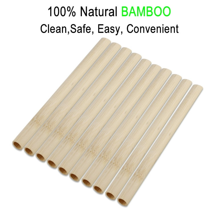 DecorWoo 20 Pack Reusable Straws, 7.8 Inch Bamboo Straws BPA Free,  Biodegradable Wooden Straws Alternative to Plastic Straws, Include Cleaning  Brush