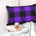 thumbnail image 4 of Fotbe Purple Buffalo Plaid Funda de Almohada Decorativa Estilo Occidental, Lujo en Algodón, Fundas para Almohadas King, Cojín Estampado para Decoración del Hogar-20"x30", 4 of 6