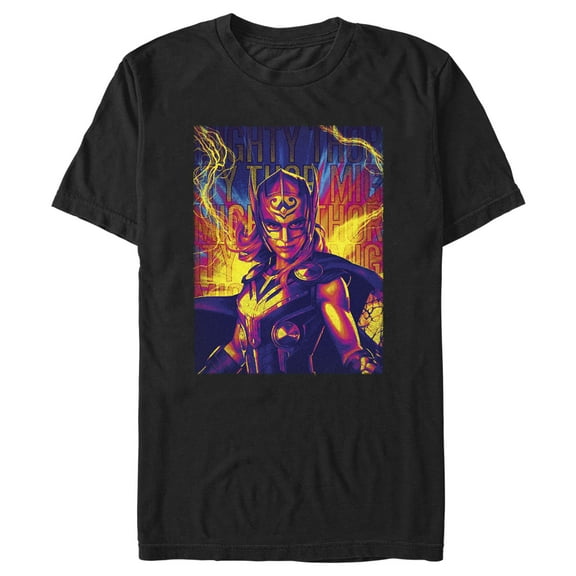 Men's Marvel: Thor: Love and Thunder Mighty Jane Foster  Graphic Tee Black 3X Large