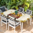 thumbnail image 2 of Sunflower Truck Table Cloths for 5 Foot Rectangle Tables, Summer Botanical Elegant Pastoral Floral Patio Waterproof Elastic Fitted Tablecloths, Washable Rectangular Table Cover for Camping, 2 of 8