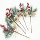 thumbnail image 1 of Material hecho a mano DIY simulación agujas de pino bayas rojas de Navidad ramas de pino decoración de árbol de Navidad ramo, 1 of 6
