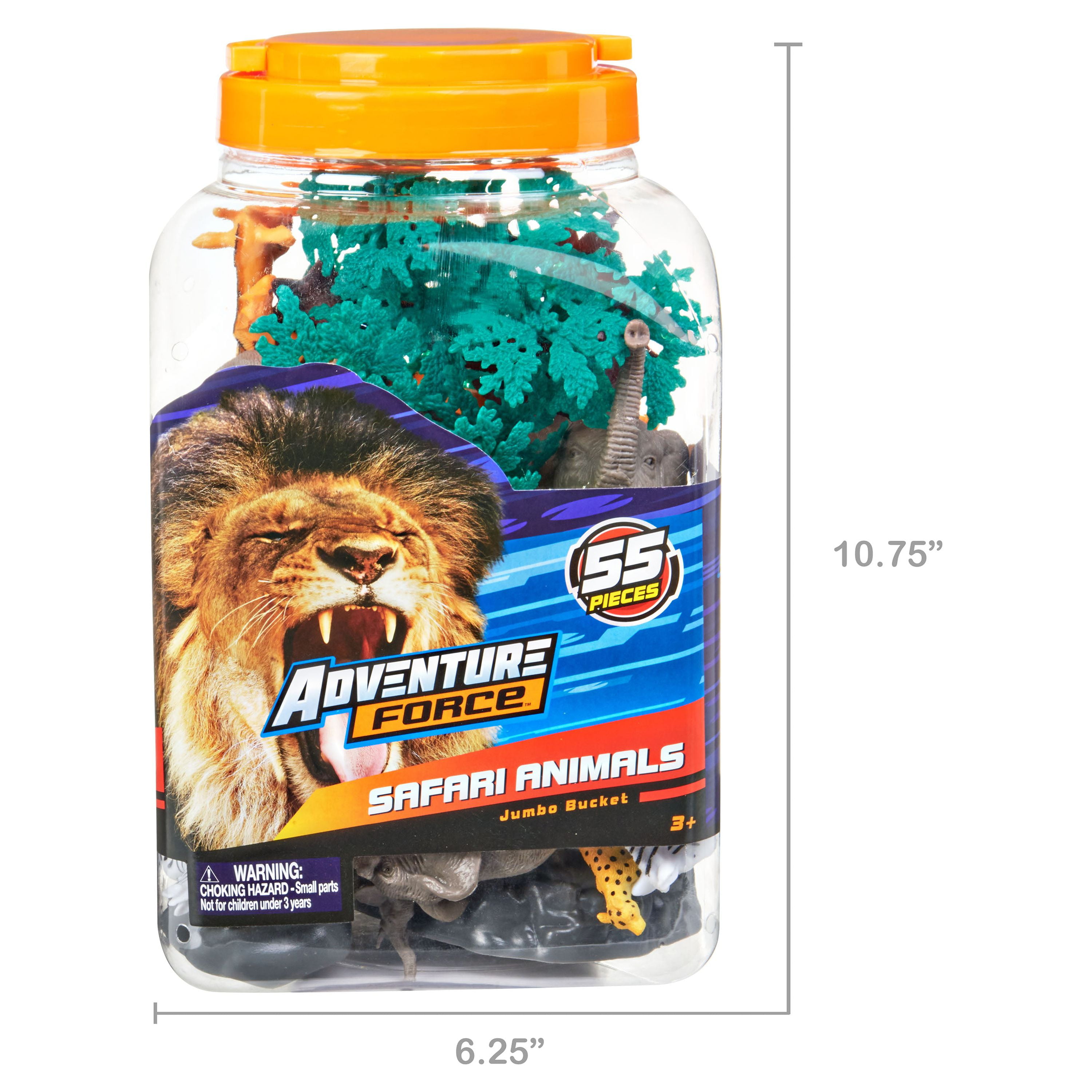 Adventure Force Safari Animals Jumbo Bucket, 55 Pieces