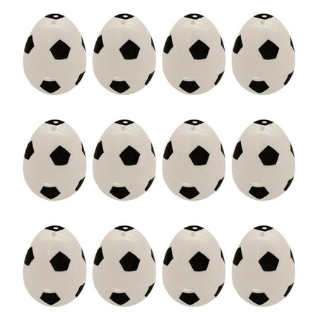 Yhmxh 12PCS Easter Egg Decor Refilled Easter Eggs with Mini Football and Rugby Pattern Great Spring Gift for Girls and Boys Easter Egg Hunt Fillers Easter Basket Stuffers Gifts