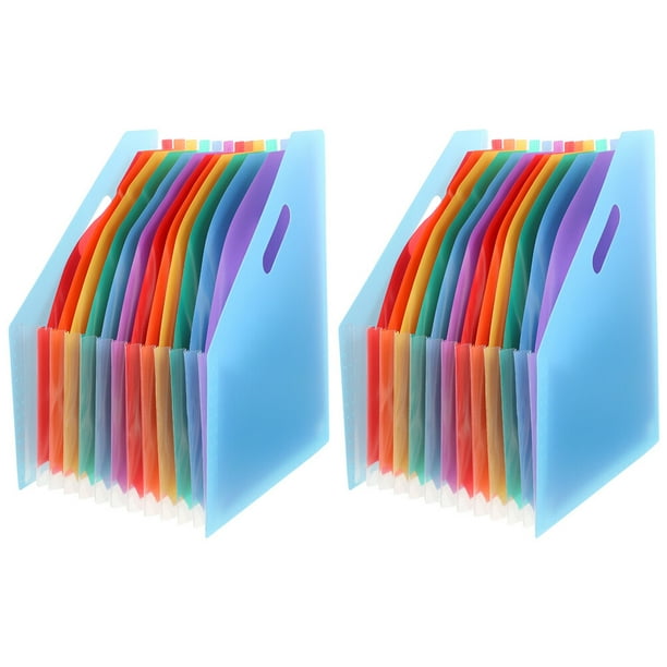 GOOHOCHY Carpeta de acordeón de 2 piezas, soporte para archivos de papel, organizador de archivos expandible, carpeta de recibos