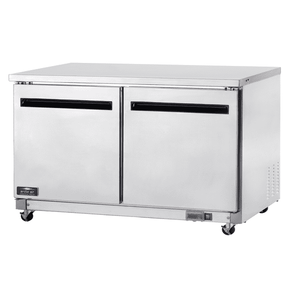 Arctic Air AUC60F 60-Inch Two-Door Undercounter Work Top Freezer, Stainless Steel, 1/2-HP, 115v