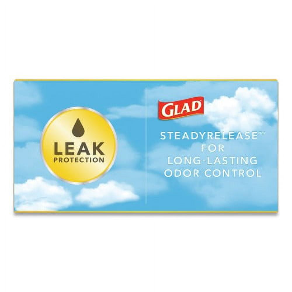 Glad ForceFlex Kitchen Drawstring Trash Bags, 13 gal, Fresh Clean Scent, 24" x 27.38", White, 80/Box, Each