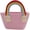 Pink, variant on Rainbow Cotton Woven Rope Handbag Portable Women Tote Bag,Beach Storage Bag for Shopping Blue