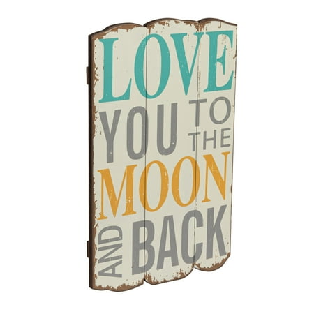 UPC 807472718569 product image for Creative Co-Op  Love You to the Moon and Back  Distressed Wood Wall Plaque | upcitemdb.com