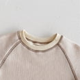 thumbnail image 4 of Odeerbi Kids Boys Girls Two Piece Outfits Cotton Summer Clothes Children's Casual Solid Color Short Sleeve Round Neck Top Shirt Shorts Two-piece Set Beige, 4 of 7