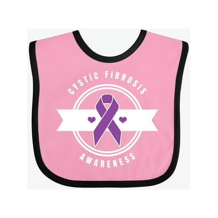 

Inktastic Cystic Fibrosis Awareness with Purple Ribbon and Banner Gift Baby Boy or Baby Girl Bib