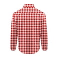 thumbnail image 4 of Gamivast Men's Gingham Shirt Button Down Long Sleeve Collared Regular Fit Checkered Casual Shirt for Office Work Travel Weekend and Everyday Wear Red XXXL, 4 of 5