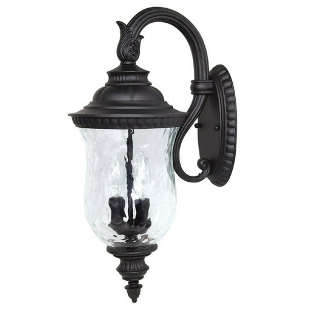 Capital Lighting 9782BK Outdoor Wall Fixture with Hammered Glass Shades