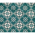 thumbnail image 4 of oneOone Cotton Flex Teal Green Fabric Floral & Tiles Moroccan Sewing Craft Projects Fabric Prints By Yard 40 Inch Wide, 4 of 4