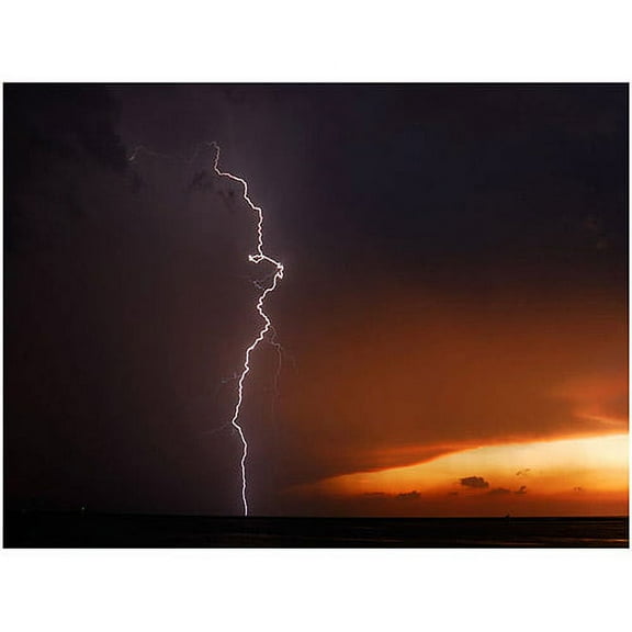 Trademark Art "Lightning Sunset V" Canvas Art by Kurt Shaffer
