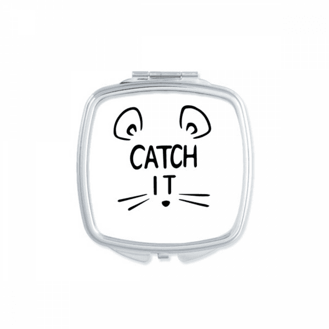 Catch IT Mouse Visage Design DIY Miroir Carré Portable Compact Maquillage Double Face en Verre