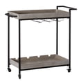 thumbnail image 6 of Metal Wine Bar Serving Cart with Rolling Wheels, Wine Rack, and Glass Holder, 6 of 7