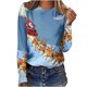 thumbnail image 2 of Camiseta impresa para mujeres Ichuanyi Women Mangas largas BLUSA COLLA RED REDED COLLA COMPLIS ICHUANYI WER202308211146, 2 of 4