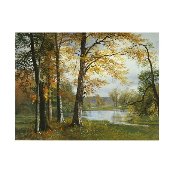Trademark Fine Art Albert Bierstadt A Quiet Lake Canvas Wall Art - 18x24