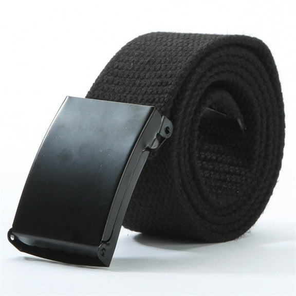 IQOGKRN Canvas Web Belt with Stretch Flexibility Elastic Belt Fit Top Buckle Adjustable Belt Black One Size