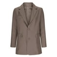 thumbnail image 6 of QATAINLAV Womens Blazers for Work Casual Long Sleeve Suit Jacket Button Open Front Lapel Collar Blazers Formal Jackets, Coffee, M, 6 of 8