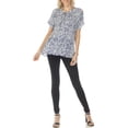 thumbnail image 2 of White Mark Short Sleeve Printed Tie-Neck Blouse, Women's, S-XL, 2 of 6