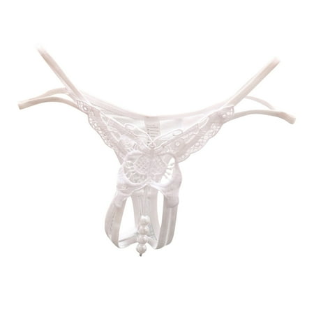 Crotchless Underwear Sexy Underwear Women Thongs White Panties Lace Thongs for Women
