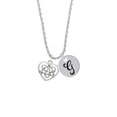 thumbnail image 2 of Delight Jewelry Silvertone Celtic Knot Heart Silvertone Script Initial Disc - G - Charm Necklace, 20"+3", 2 of 4