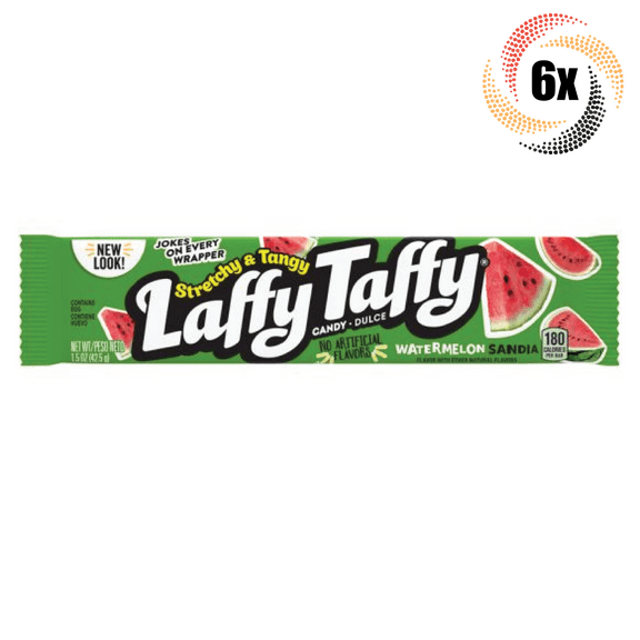 6x Bars Laffy Taffy Watermelon Stretchy & Tangy Candy | 1.5oz | Fast Shipping