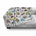 thumbnail image 3 of Cartoon Soft Flannel Fleece Throw Blanket, Arrangement Style Animals Drawn in Child Friendly Manner Fun, Cozy Plush for Indoor and Outdoor Use, 60" x 80", Multicolor, by Ambesonne, 3 of 6