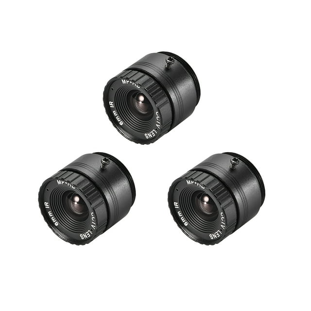 3 Pcs Lente Varifocal de Cámara 6mm de Distancia Focal 720P F1.4 1/3 Pulgadas Montura CS para Cámara CCD