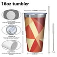 thumbnail image 4 of 16oz Tumblers Orange Modern Art Geometric Stainless Steel Vacuum Insulated Double Wall Travel Tumbler Cups Mug with Lid and Straw,Cleaning Brush for Coffee,Tea, 4 of 4