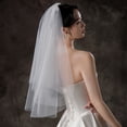 thumbnail image 4 of Visland White Bridal Veil Double-Layered Solid Color Wedding Veil Soft Mesh Material Prom Cosplay Veil with Comb, 4 of 7