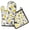 Yellow and Gray, variant on Valentine's Day Heart Pattern Kitchen Oven Mitt and Pot Holder Sets 4 Pcs for Baking, Cooking and Grilling, Heat Resistant Up To 392 °F