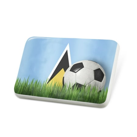 Porcelein Pin Soccer Team Flag St. Lucia Lapel Badge – NEONBLOND
