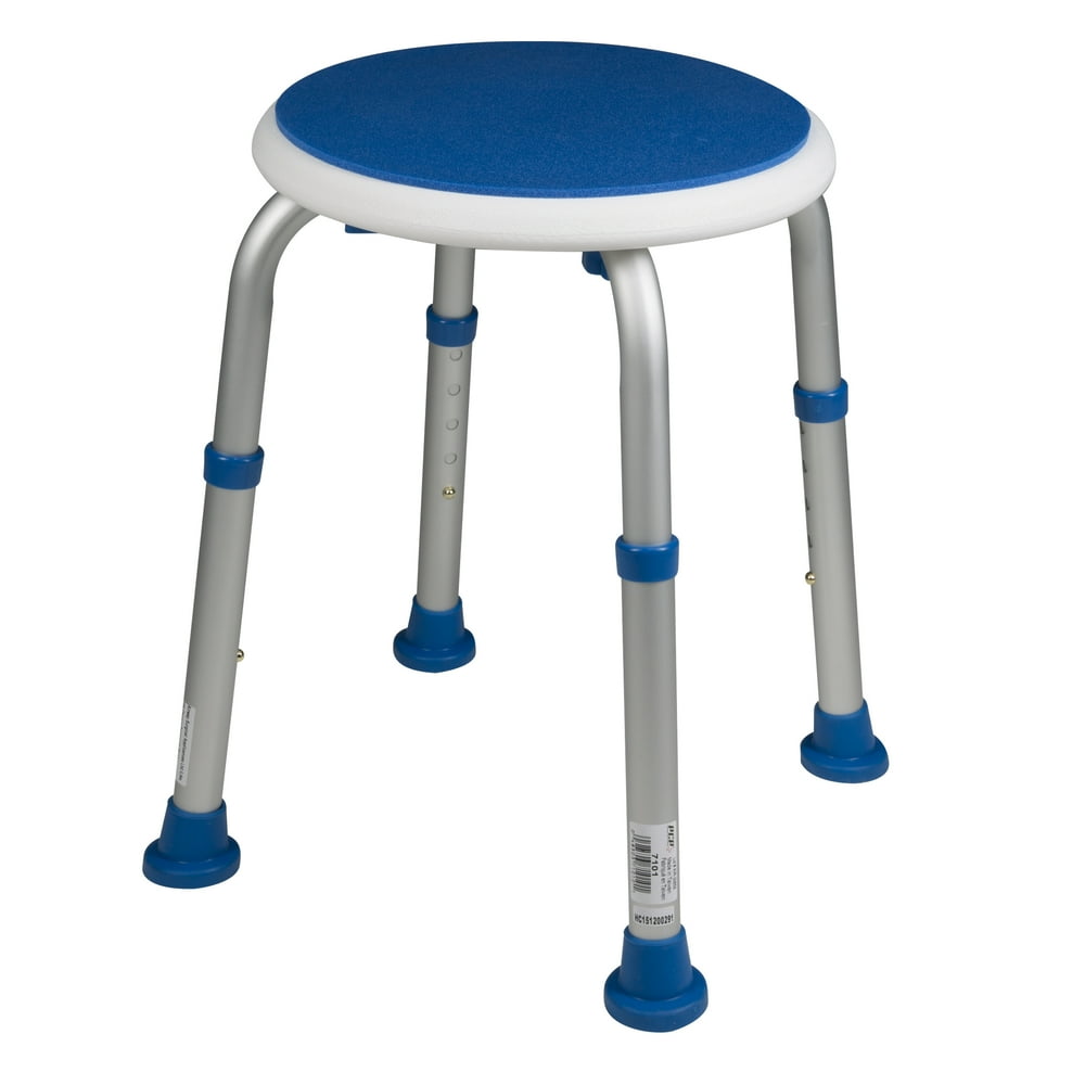PCP Adjustable Padded Round Safety Stool, White,