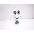 thumbnail image 2 of Blue and Purple blossom tree Glass Pendant and Earrings Necklace Set, 2 of 5