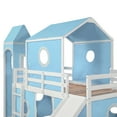 thumbnail image 6 of [Luckynote]Twin Size Loft Bed with Slide Pink Tent and Tower - Blue, 6 of 10