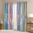 thumbnail image 2 of jejeloiu Colorful Bowknot Pattern Curtains Pack of 2 (42x84 Each),Multicolor Ribbon Bowtie Curtains Blackout For Kids, 2 of 6