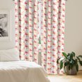 thumbnail image 2 of Ambesonne Flamingo Window Curtains, Exotic Birds on Leaves, Each 28" W x 95" L, Scarlet Peach White, 2 of 3