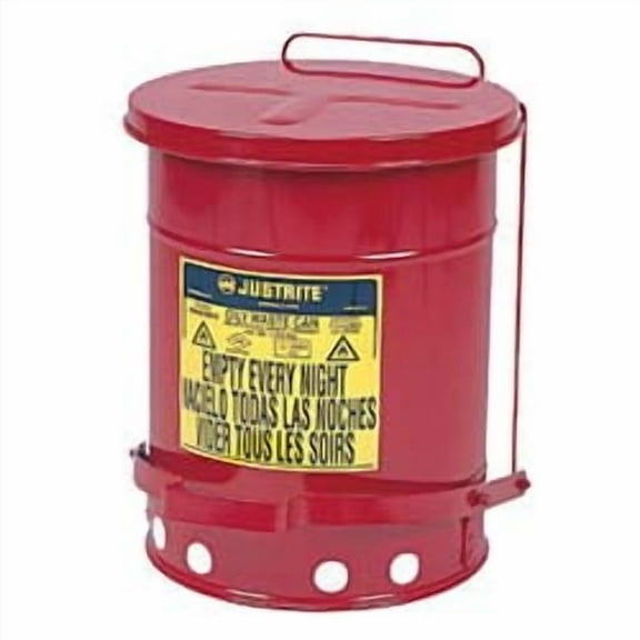 Justrite 09501 14 Gallon Oily Waste Can-Yellow