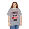 thumbnail image 5 of DJH Apparel | It's Official: God Loves Me Christian Unisex Cotton T-shirt, 5 of 7