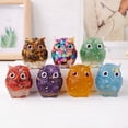 thumbnail image 3 of 2" Cute Mini Natural Owl Carving, Rainbow Shell Owl Statue Carved, Gemstone Birds Figurine Decor, Healing Animals Home Decor, Gifts For Friends, 3 of 3