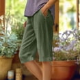 thumbnail image 1 of mfyjkho Pantalones Cortos Para Mujer, Pantalones De Lino De Verano Para Mujer, De Color Liso, Holgados, A La Moda, Con Bolsillos, Estilo Crop Top. Pantalones Cortos Deportivos Para Mujer Xxl, 1 of 6