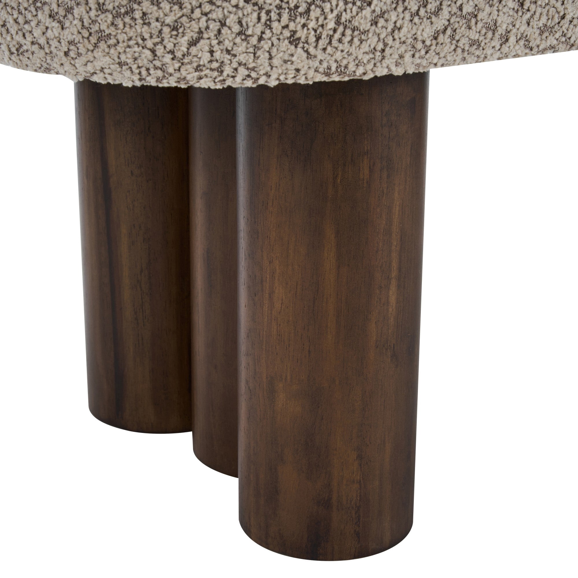Sailvan 51.57" Boucle Dining Bench,Upholstered Kitchen Seating with Walnut Legs,Modern Indoor Bench for Entryway and Living Room khaki