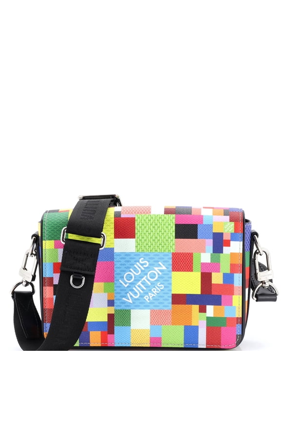 Pre-Owned Studio Messenger Bag Limited Edition Multicolor Damier Graphite 3D By Rebag