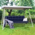 thumbnail image 2 of HYQJFYXG 55" x 40" Dark Blue Outdoor Bench Seat Cushion, Waterproof, 2 of 6