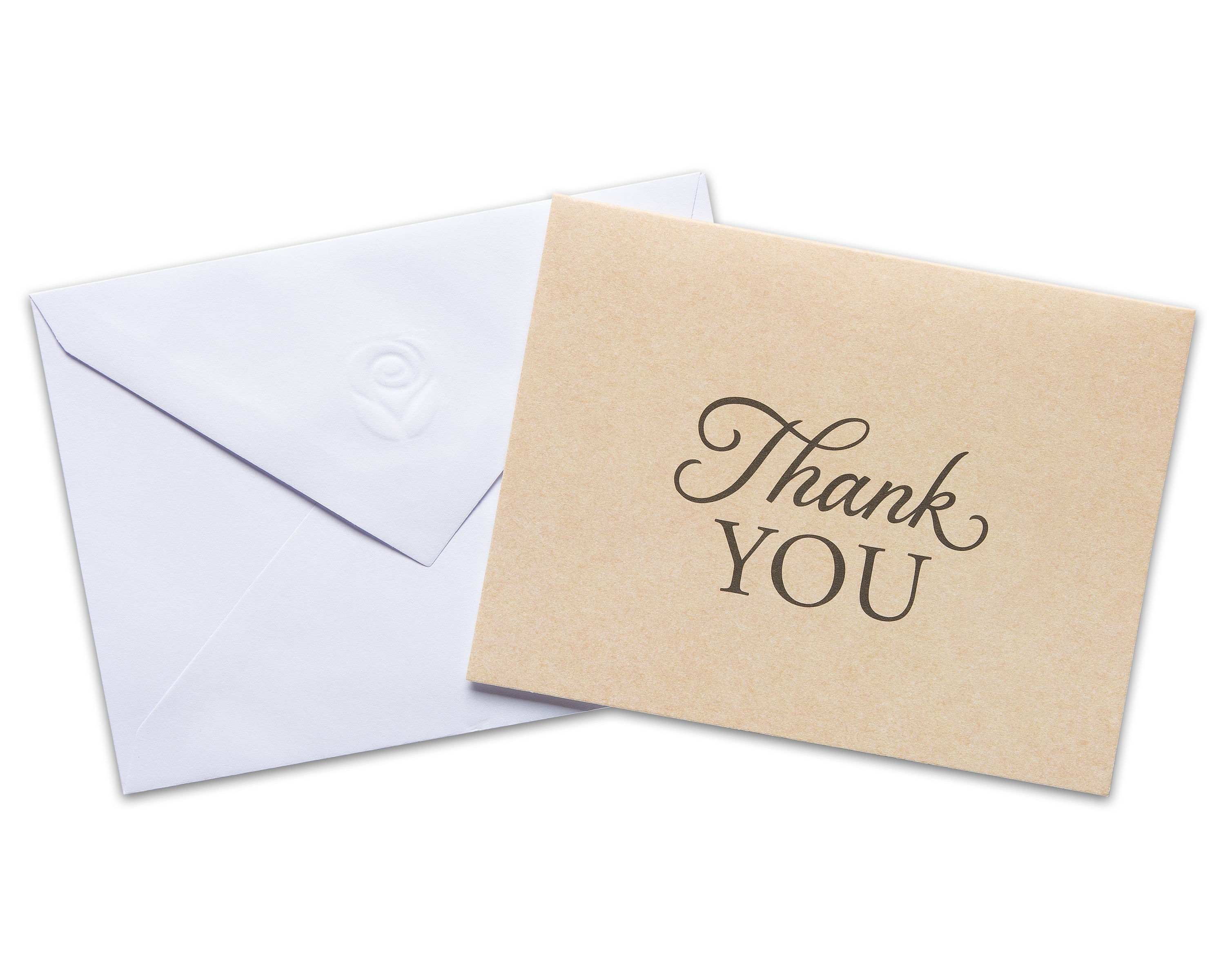 Gold Hot Stamped Greeting Cards Thank You Cards Pack of 100 With Envelopes 