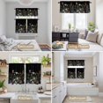 thumbnail image 6 of Spring Floral Kitchen Curtains Sets for Windows 24 Inch Length, Black Farmhouse Botanical Watercolor Rod Pocket Window Treatments Tier Curtains and Valances Set for Bedroom/Bathroom, 6 of 8