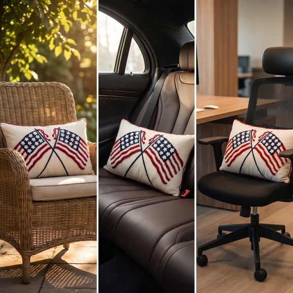 TTJ Gifts Patriotic Throw Pillow, Soft Decorative Cushion for Comfortable Rest, Red White and Blue Home Accent for Independence Day, Memorial Day, and Seasonal Decor